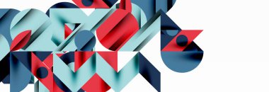 Renkli daireler, çizgiler, oklar, üçgenler ve diğer geometrik şekiller. Duvar Kağıdı, Sancak, Arkaplan, Kart, Kitap İllüstrasyonu, İniş Sayfası