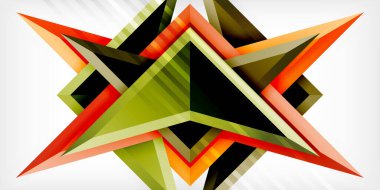 3d efektli oklar soyut arkaplan. Açık gri arkaplanda üçgenler