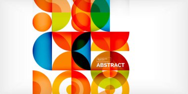 Minimum geometrik soyut arkaplan. Çember kare ve üçgen tasarım. Duvar kağıdı, afiş, arkaplan veya iniş için moda tekno iş şablonu