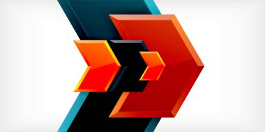 Vektör 3d ok tekno tasarım şablonu