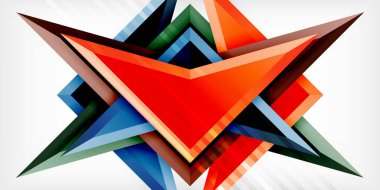 3d efektli oklar soyut arkaplan. Açık gri arkaplanda üçgenler