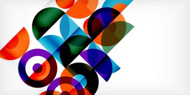 Minimum geometrik soyut arkaplan. Çember kare ve üçgen tasarım. Duvar kağıdı, afiş, arkaplan veya iniş için moda tekno iş şablonu