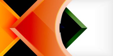 Kare, ok şekilleri yuvarlak elementlerle vektör ilülasyonu Duvar kağıdı, bayrak, arkaplan, kart, kitap illüstrasyonu, iniş sayfası