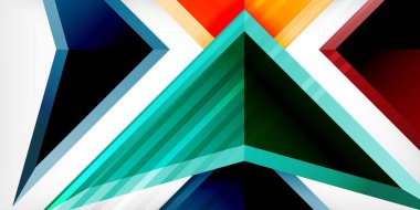 3d efektli oklar soyut arkaplan. Açık gri arkaplanda üçgenler