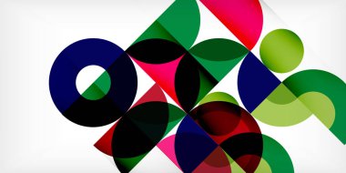 Minimum geometrik soyut arkaplan. Çember kare ve üçgen tasarım. Duvar kağıdı, afiş, arkaplan veya iniş için moda tekno iş şablonu