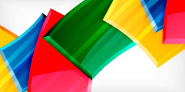 Renkli geometrik soyut şekiller. Duvar kağıdı, afiş, arkaplan, kart, kitap illüstrasyonu, iniş sayfası