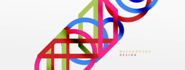 Soyut arkaplan - çizgilerden oluşan renkli geometrik şekiller. Teknoloji veya iş dijital şablonu