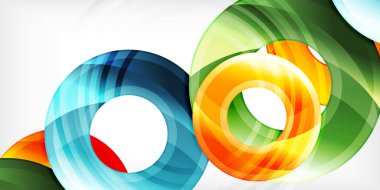 Işık efektli parlak daireler. Soyut arkaplan