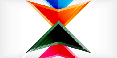 3d efektli oklar soyut arkaplan. Açık gri arkaplanda üçgenler