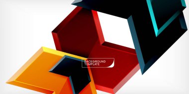 Vektör 3d ok tekno tasarım şablonu