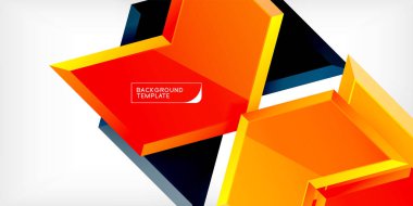 Vektör 3d ok tekno tasarım şablonu