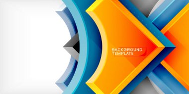 Kare, ok şekilleri yuvarlak elementlerle vektör ilülasyonu Duvar kağıdı, bayrak, arkaplan, kart, kitap illüstrasyonu, iniş sayfası