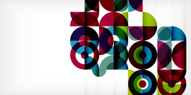 Minimum geometrik soyut arkaplan. Çember kare ve üçgen tasarım. Duvar kağıdı, afiş, arkaplan veya iniş için moda tekno iş şablonu