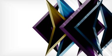 3d efektli oklar soyut arkaplan. Açık gri arkaplanda üçgenler