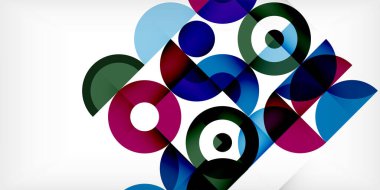 Minimum geometrik soyut arkaplan. Çember kare ve üçgen tasarım. Duvar kağıdı, afiş, arkaplan veya iniş için moda tekno iş şablonu