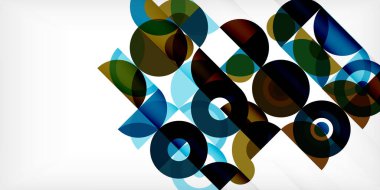 Minimum geometrik soyut arkaplan. Çember kare ve üçgen tasarım. Duvar kağıdı, afiş, arkaplan veya iniş için moda tekno iş şablonu