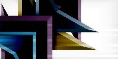 3d efektli oklar soyut arkaplan. Açık gri arkaplanda üçgenler