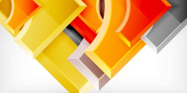 Kare, ok şekilleri yuvarlak elementlerle vektör ilülasyonu Duvar kağıdı, bayrak, arkaplan, kart, kitap illüstrasyonu, iniş sayfası