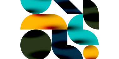 Gölge etkisi parlak daireler ve yuvarlak üçgenler geometrik modern sanat. Duvar Kağıdı, Sancak, Arkaplan, Kart, Kitap İllüstrasyonu, İniş Sayfası