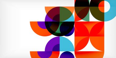 Minimum geometrik soyut arkaplan. Çember kare ve üçgen tasarım. Duvar kağıdı, afiş, arkaplan veya iniş için moda tekno iş şablonu
