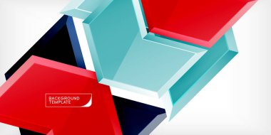 Vektör 3d ok tekno tasarım şablonu