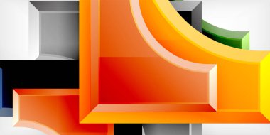 Kare, ok şekilleri yuvarlak elementlerle vektör ilülasyonu Duvar kağıdı, bayrak, arkaplan, kart, kitap illüstrasyonu, iniş sayfası