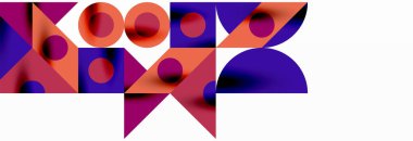 Renkli daireler, çizgiler, oklar, üçgenler ve diğer geometrik şekiller. Duvar Kağıdı, Sancak, Arkaplan, Kart, Kitap İllüstrasyonu, İniş Sayfası