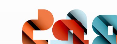 Soyut arkaplan. Siyah gölge çizgileri efektli renkli geometrik eğriler