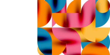 Gölge etkisi parlak daireler ve yuvarlak üçgenler geometrik modern sanat. Duvar Kağıdı, Sancak, Arkaplan, Kart, Kitap İllüstrasyonu, İniş Sayfası