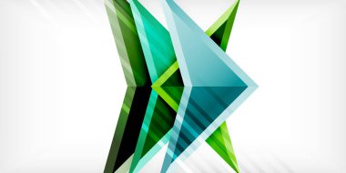 3d efektli oklar soyut arkaplan. Açık gri arkaplanda üçgenler