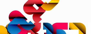 Beyaz üzerinde renkli geometrik şekiller