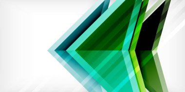 3d efektli oklar soyut arkaplan. Açık gri arkaplanda üçgenler