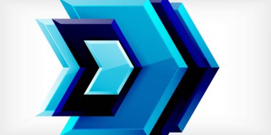 Vektör 3d ok tekno tasarım şablonu