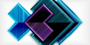 3D efektler ve çizgi dokusu geometrik soyut arkaplan ile oluşturulan ok sembolleri