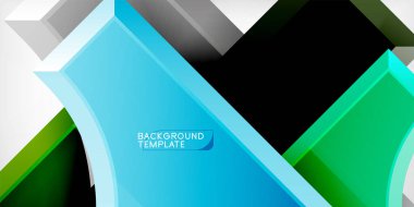 Kare, ok şekilleri yuvarlak elementlerle vektör ilülasyonu Duvar kağıdı, bayrak, arkaplan, kart, kitap illüstrasyonu, iniş sayfası