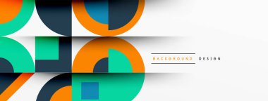 Modern geometrik soyut arkaplan daireler. İş veya teknoloji tasarımı