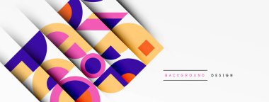 Modern geometrik soyut arkaplan daireler. İş veya teknoloji tasarımı