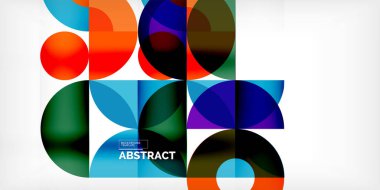 Minimum geometrik soyut arkaplan. Çember kare ve üçgen tasarım. Duvar kağıdı, afiş, arkaplan veya iniş için moda tekno iş şablonu