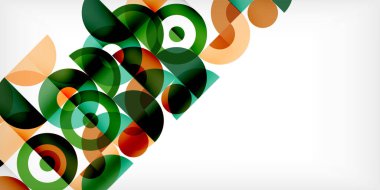 Minimum geometrik soyut arkaplan. Çember kare ve üçgen tasarım. Duvar kağıdı, afiş, arkaplan veya iniş için moda tekno iş şablonu