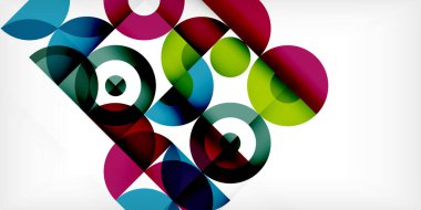 Minimum geometrik soyut arkaplan. Çember kare ve üçgen tasarım. Duvar kağıdı, afiş, arkaplan veya iniş için moda tekno iş şablonu