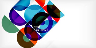 Minimum geometrik soyut arkaplan. Çember kare ve üçgen tasarım. Duvar kağıdı, afiş, arkaplan veya iniş için moda tekno iş şablonu