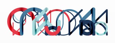 Doğrusal tasarım renkli daireler ve çizgiler