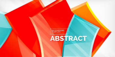 Renkli geometrik soyut şekiller. Duvar kağıdı, afiş, arkaplan, kart, kitap illüstrasyonu, iniş sayfası