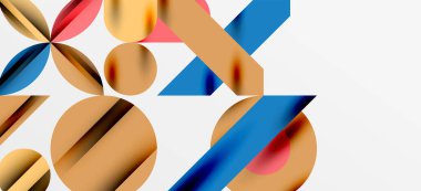 Geometrik neo desenler. Kapaklar, afişler, el ilanları ve posterler ve diğer şablonlar için soyut arkaplan