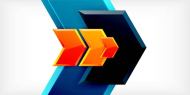 Vektör 3d ok tekno tasarım şablonu