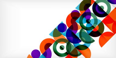 Minimum geometrik soyut arkaplan. Çember kare ve üçgen tasarım. Duvar kağıdı, afiş, arkaplan veya iniş için moda tekno iş şablonu