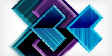 3D efektler ve çizgi dokusu geometrik soyut arkaplan ile oluşturulan ok sembolleri