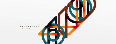 Soyut arkaplan - çizgilerden oluşan renkli geometrik şekiller. Teknoloji veya iş dijital şablonu