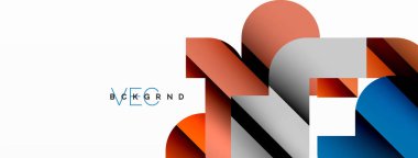 Beyaz üzerinde renkli geometrik şekiller