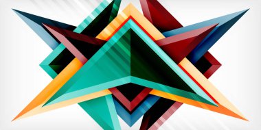 3d efektli oklar soyut arkaplan. Açık gri arkaplanda üçgenler